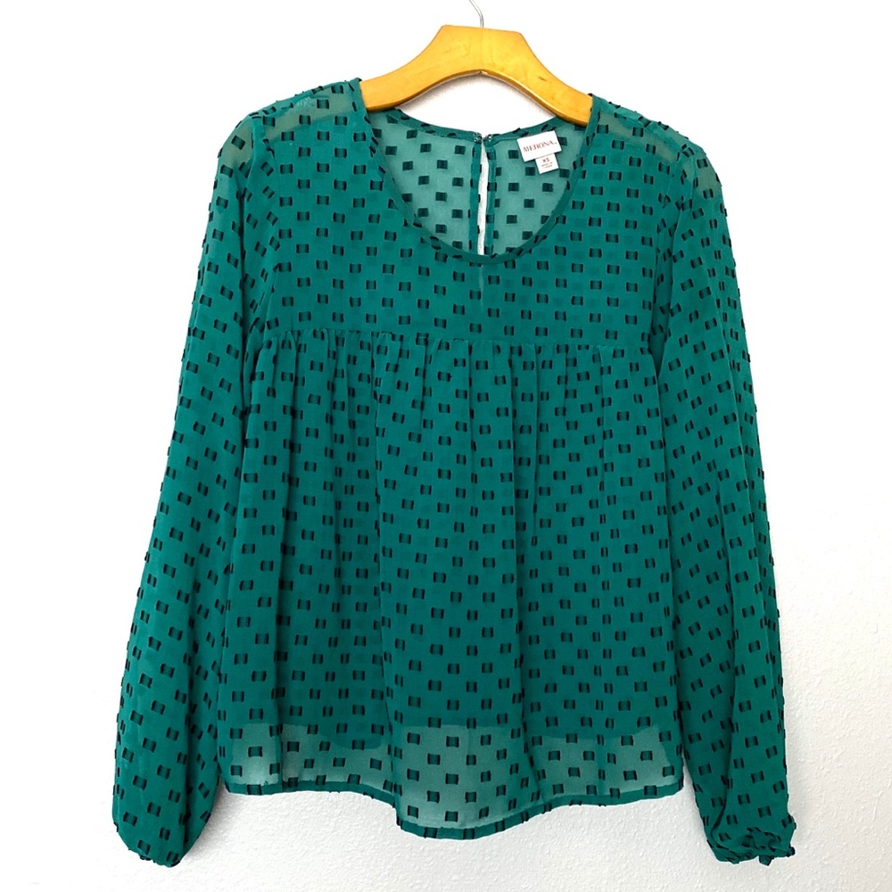 Merona green sheer blouse
